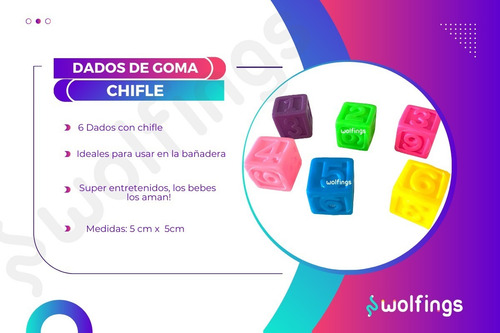 Imagen 3 de 8 de Cubos Chifle De Goma Dados Numeros Juego De Baño Agua Bebe