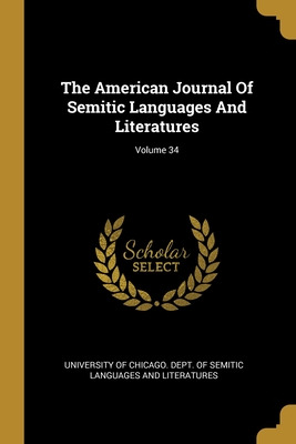 Libro The American Journal Of Semitic Languages And Liter...