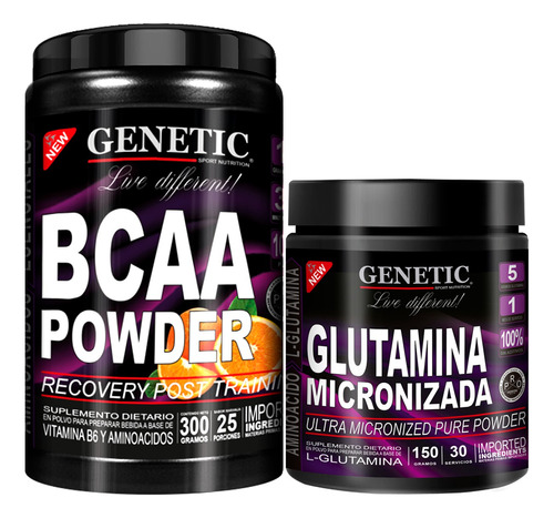 Glutamina Micronized Bcaa Powder Genetic Fuerza Recuperación