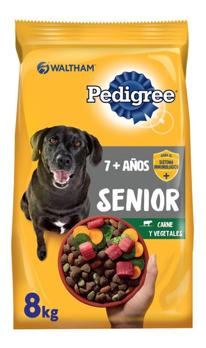 Alimento Pedigree Vida Plena senior 7 + años para perro senior todos los tamaños sabor carne y vegetales en bolsa de 8 kg