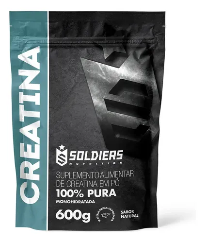 Creatina Monohidratada 600g Soldiers Nutrition 100% Pura Importada Performance Músculo Treino