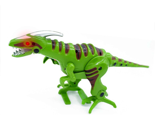 Juguete De Dinosaurio Modelo Con Pilas Sonido D103 - 10186 Color Verde Oscuro
