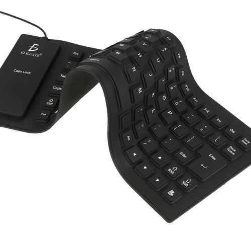 Teclado Flexible Silencioso Alambrico Usb Laptop Computadora Teclado Negro Idioma Español