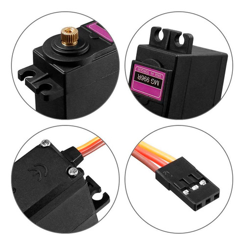 2 Piezas Servomotor Mg996r 11kg 180° Engranes De Metal Robot