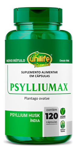 Psylliumax Unilife (psyllium) 120 Cápsulas