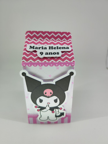 Kit 20 Cx Cone Milk Personalizado Kuromi Pink Pegue Monte