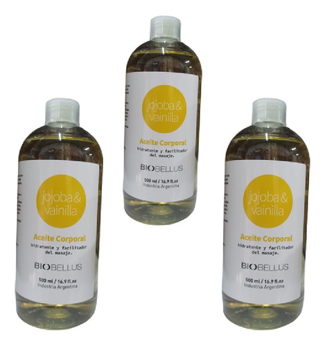 Aceites Masajes De Jojoba Y Vainilla Biobellus Pack 3