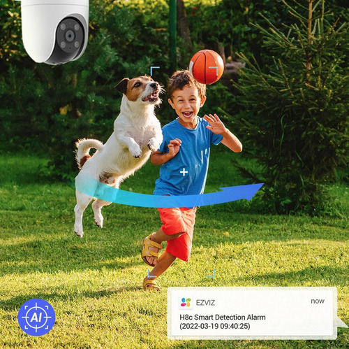 Camara Ezviz H8c 360 Exterior Wifi Sirena Luz + Memoria 32gb