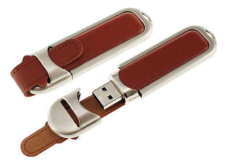 Pendrive Ejecutivo De Madera Y Cuero 4gb - Caja Metalica