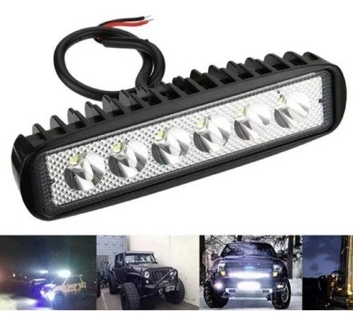 1 Exploradora Barra 6led Rompe Niebla 5000lumens Moto/carro 