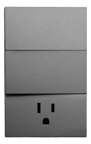 Kit 2 Pz Placa Contacto Sencillo Apagador De 2 Interruptores Gris Oxford