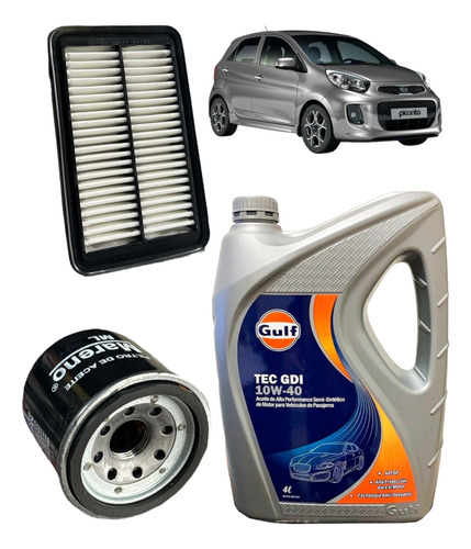 Kit Service X2 Filtros + Aceite 10w40 Kia Picanto 1,2 16v 