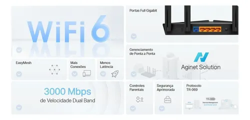 Roteador Wi-fi 6 TP-Link EX520 Gigabit Ax3000 Dual Band | Frete grátis