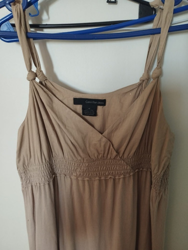 Vestido Solero Calvin Klein Talle M Algodón Degradé Marrones