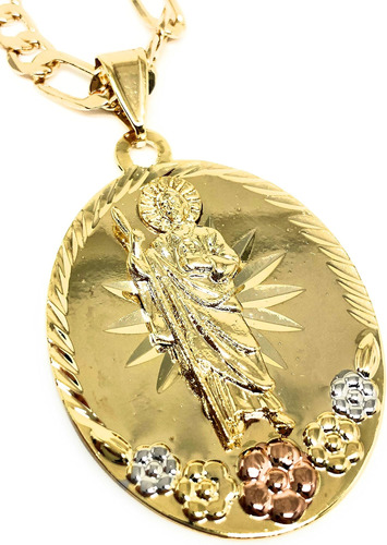 Collar Con Colgante De Flor De San Judas Chapado En Oro Figa