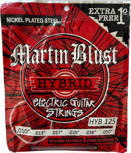 Martin Blust Hybrid Hyb125 Encordado .010 Guitarra Eléctrica