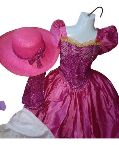 Elegante Disfraz De Dama Antañona Talla 8 Anaindy Diseños (Usado)