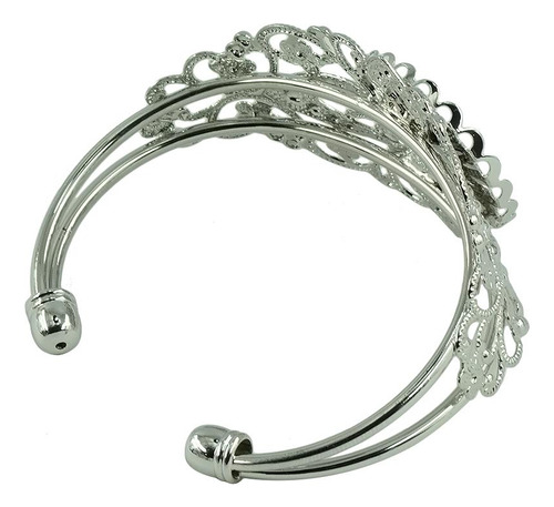 2 X 2 Piezas De Brazalete Con Brazalete Abierto En Mm Plata