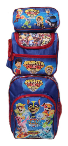 Kit Mochila Pawpatrol Con Ruedas Kinder Con Lonchera Y Lapic