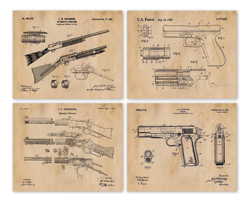 Vintage Glock Colt  Winchester Remington Patent Prints, 4 (.
