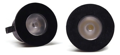 Spot Redondo Led Embutir 1w P/ Móveis 6500k Taschibra 2pçs Cor Preto