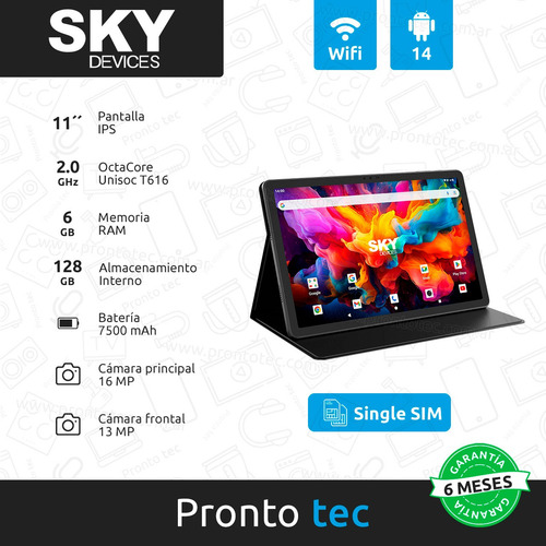 Tablet Lcd Elite T11 Pro Sky Funda + Octa Core 6 Gb Ram