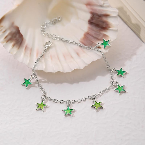 Tobillera Cliory Con Estrella Luminosa, Tobillera Con Borla,