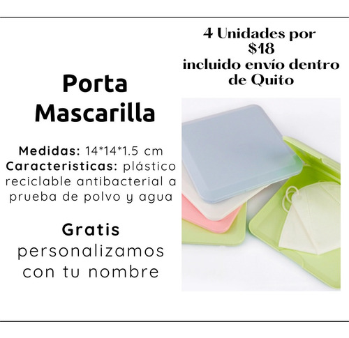 Caja Antibacterial Porta Mascarillas. Estuche Personalizado