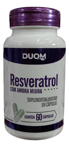 Resveratrol Com Amora Miura 60 Cápsulas (duom) Sabor Natural