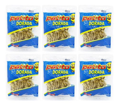 Patito Kit X 6 Esponjas Acero Dorada Limpieza X 13 Gr