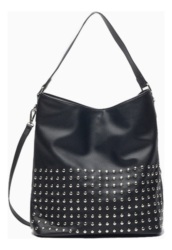 Cartera Bolso Cadance 1 Hush Puppies De Mujer Acabado De Los Herrajes Metálico Color Negro Correa De Hombro Negro Diseño De La Tela Lisa