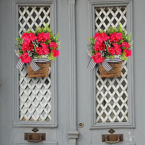 Cesta Colgante Con Estampado De Flores Con Forma De Corona D