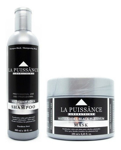 La Puissance Black Shampoo + Máscara Pelo Rubio Gris 3c