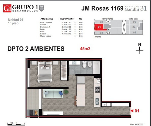 Departamento 1 Dormitorio Con Patio -j. Manuel De Rosas 1169