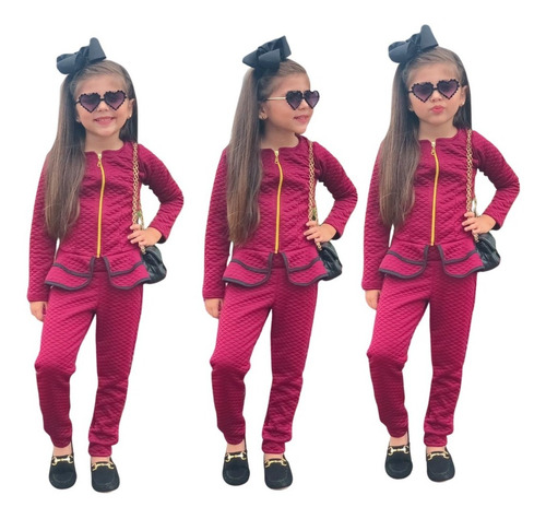 Imagem 1 de 5 de Conjunto Infantil De Frio Moda Inverno Blogueira Menina Luxo