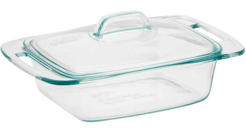 Fuente Pyrex Molde Vidrio 1,9 Litros Tapa Tienda Pepino