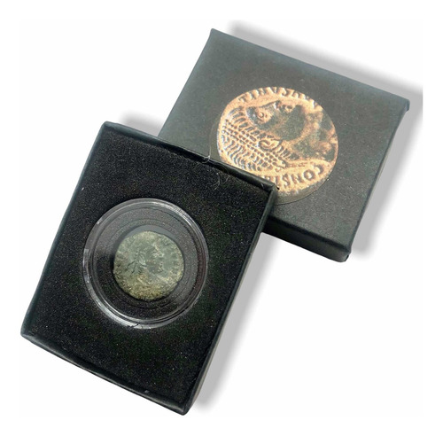 Wow Moneda Romana De Cobre Antigua Encapsulada Y En Su Caja (Usado)