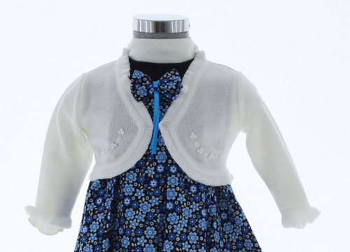 Sueter Niña Bebe Bolero Tejido Blanco 3058 1 A 3 Años