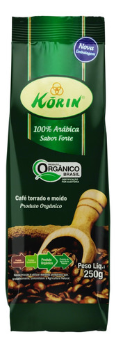 Café Torrado e Moído Orgânico Forte Korin Pacote 250g