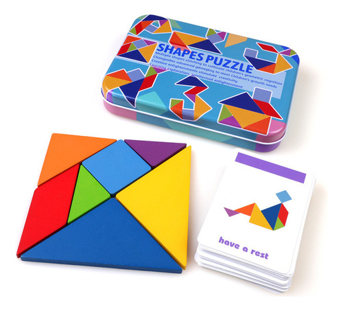 Hjq Rompecabezas De Tangram Colorido For Niños