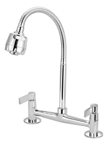 Torneira Misturador Cozinha Mesa Gourmet Flexível Luxo 1/4v. Acabamento ABS Cor Cromado