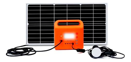 Kit Solar Portatil Energiu 40w/6v Con Salida Usb Y Luces Led Color Naranja Voltaje De Circuito Abierto 3v Voltaje Máximo Del Sistema 6v