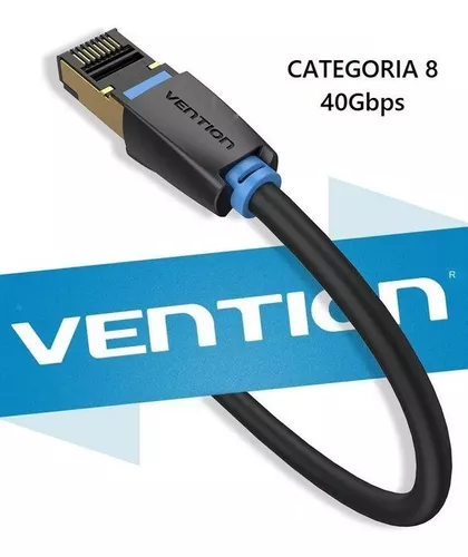  VENTION Cable Ethernet Cat 8, cable Cat8 de alta velocidad de  40 Gbps 2000 Mhz 28 AWG, cable de red para juegos, cable de conexión S/FTP  chapado en oro, cable LAN