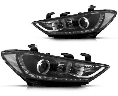 Par Farol Elantra 2017 2018 Com Motor Com Projetor Led Tyc