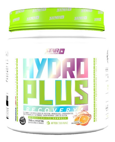 Hydro Plus Recovery 700 Gr Star Nutrition Bebida Isotónica Sabor Naranja
