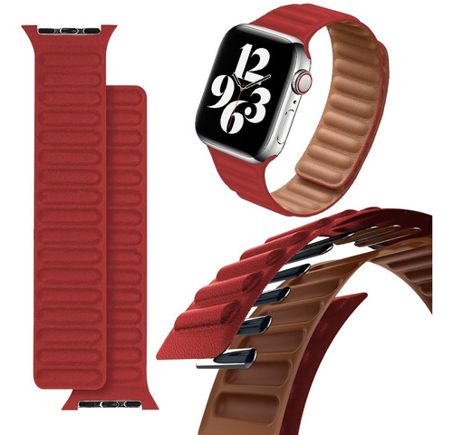 Correa De Piel Compatible Con Apple Watch 42 44 45 Mm Reloj