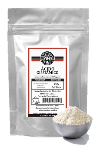 Ácido Glutámico X250g En Polvo - g a $156