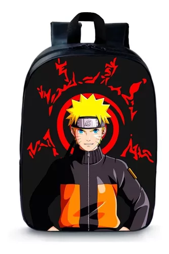 Mochila Naruto Nuvem Novidade Bolsa Escolar - Preto