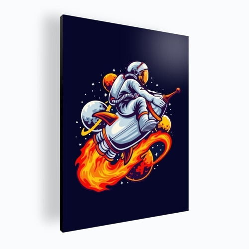 Cuadro Decorativo Mural Poster Astronaut Launch 42x60 Mdf