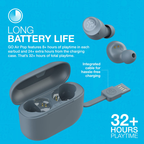 Audífonos Bluetooth Jlab Go Air Pop Con Funda De Carga Slate